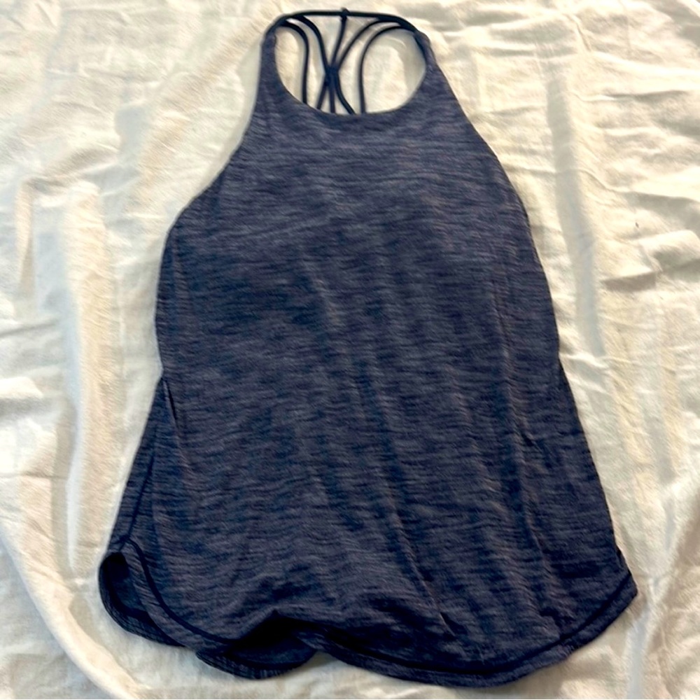 Lululemon Strappy Tank Top Size 4 EUC Heather Navy